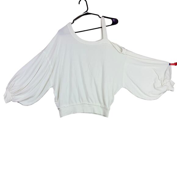 We The Free Womens Sweater Off White Saratoga One Shoulder Stretch Small - Picture 1 of 10